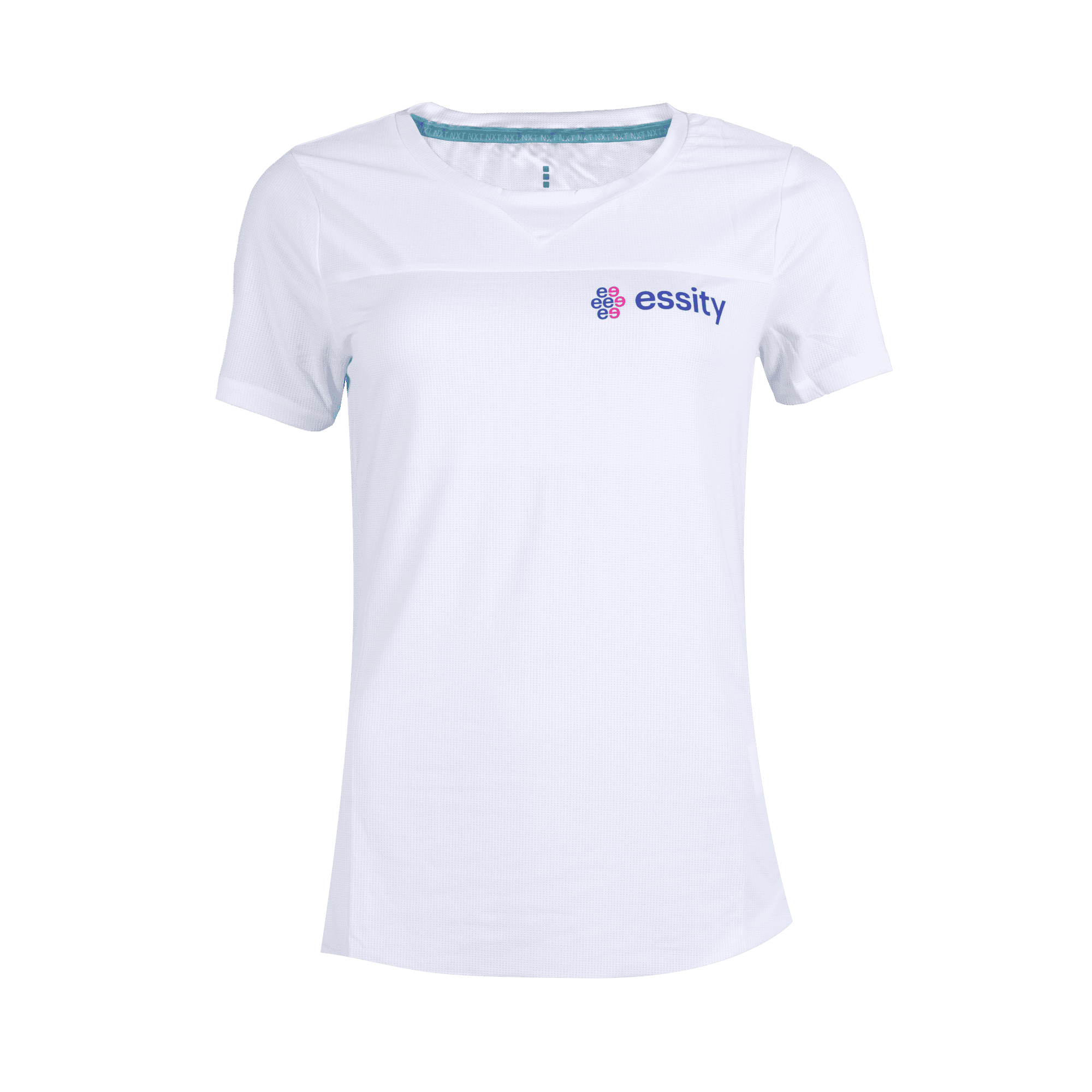 white essity tshirt with logo