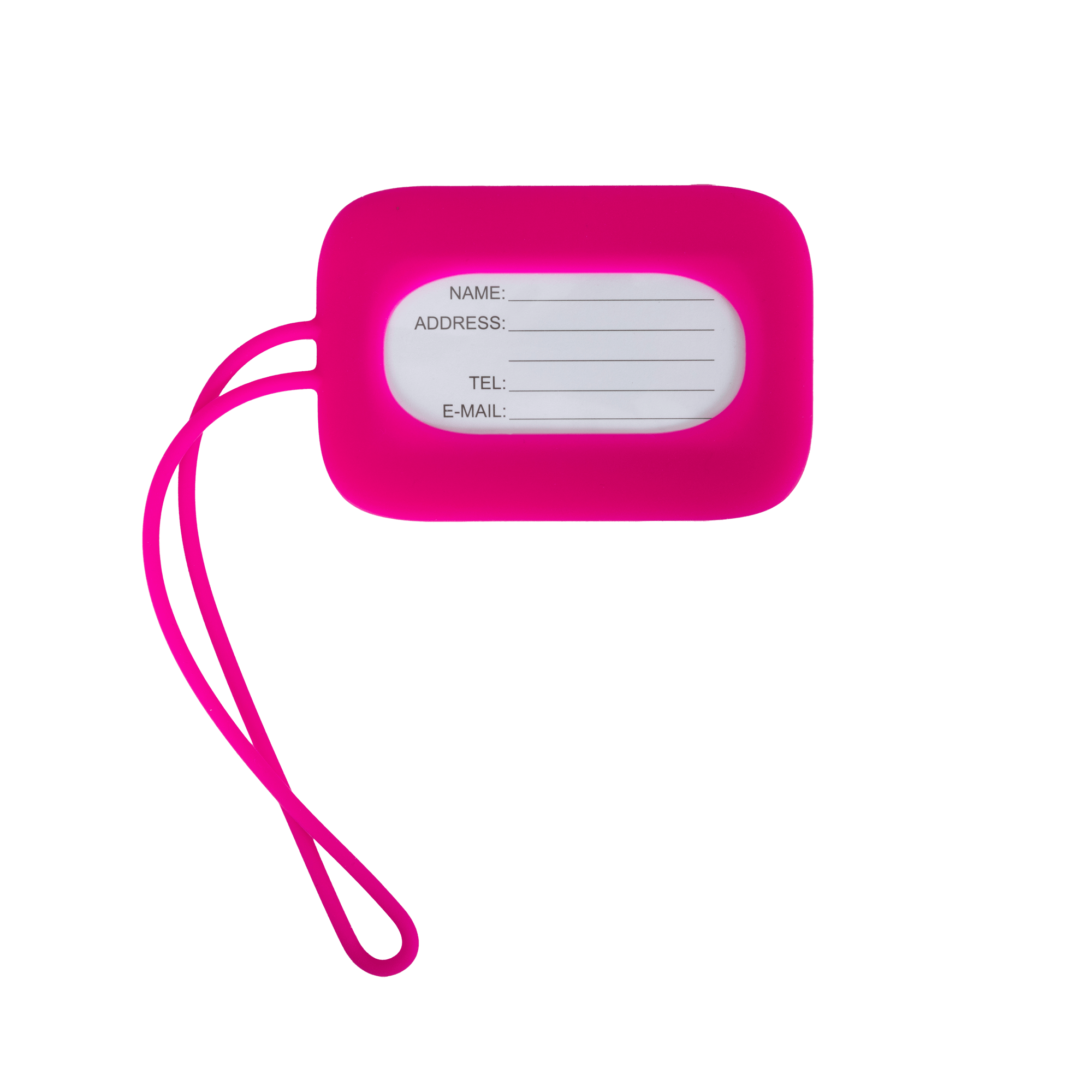 essity luggage tag in pink