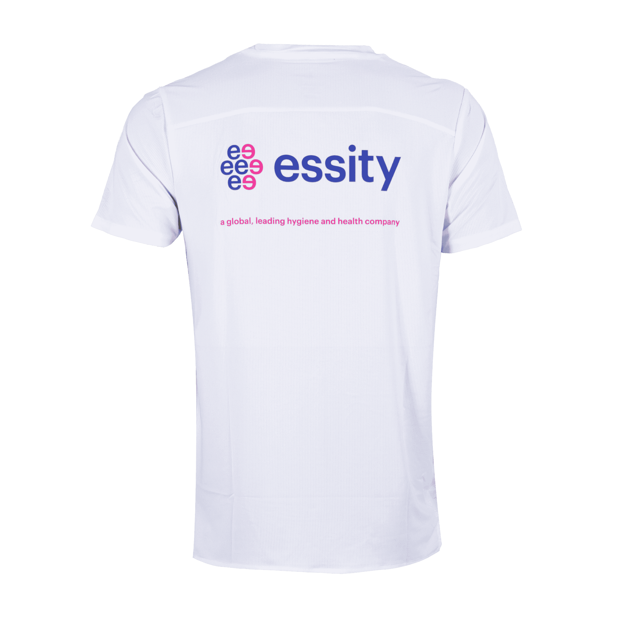 white essity tshirt with logo